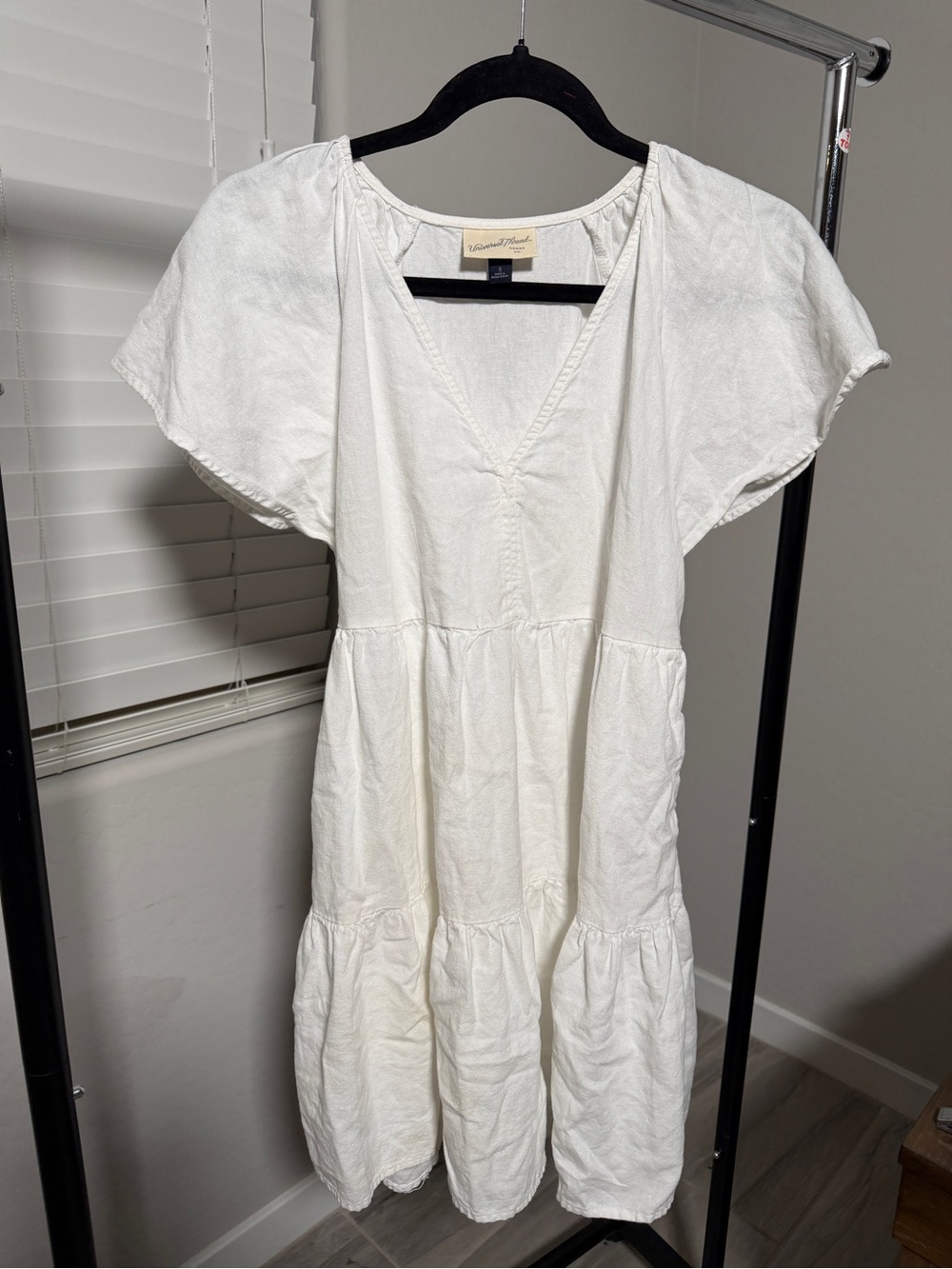 Universal Thread White Tiered V-Neck Midi Dress